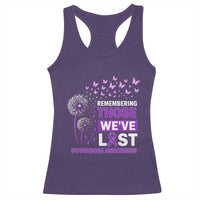 Overdose Awareness Racerback Tank Top Remembering Those We Have Lost Dandelion Purple Ribbon Memorial