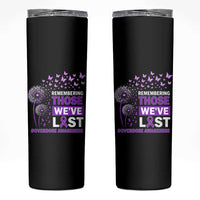 Overdose Awareness Skinny Tumbler Remembering Those We Have Lost Dandelion Purple Ribbon Memorial