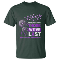 Overdose Awareness T Shirt Remembering Those We Have Lost Dandelion Purple Ribbon Memorial
