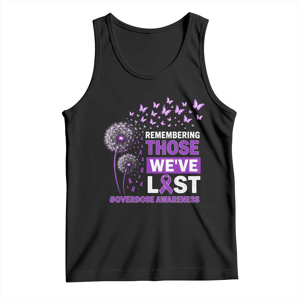 Overdose Awareness Tank Top Remembering Those We Have Lost Dandelion Purple Ribbon Memorial