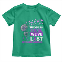 Overdose Awareness Toddler T Shirt Remembering Those We Have Lost Dandelion Purple Ribbon Memorial