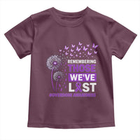 Overdose Awareness Toddler T Shirt Remembering Those We Have Lost Dandelion Purple Ribbon Memorial