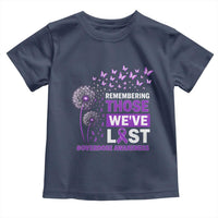 Overdose Awareness Toddler T Shirt Remembering Those We Have Lost Dandelion Purple Ribbon Memorial