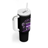 Overdose Awareness Tumbler With Handle Remembering Those We Have Lost Dandelion Purple Ribbon Memorial