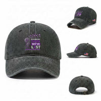 Overdose Awareness Washed Cotton Baseball Cap Remembering Those We Have Lost Dandelion Purple Ribbon Memorial