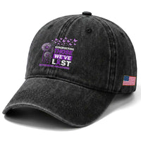 Overdose Awareness Washed Cotton Baseball Cap Remembering Those We Have Lost Dandelion Purple Ribbon Memorial