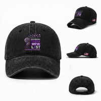 Overdose Awareness Washed Cotton Baseball Cap Remembering Those We Have Lost Dandelion Purple Ribbon Memorial
