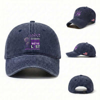 Overdose Awareness Washed Cotton Baseball Cap Remembering Those We Have Lost Dandelion Purple Ribbon Memorial