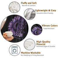 No Story Should End Too Soon Purple Sunflower Overdose Awareness Throw Blanket
