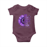 No Story Should End Too Soon Purple Sunflower Overdose Awareness Baby Onesie