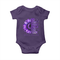 No Story Should End Too Soon Purple Sunflower Overdose Awareness Baby Onesie