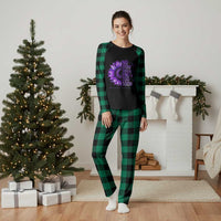 No Story Should End Too Soon Purple Sunflower Overdose Awareness Plaid Pajama Set