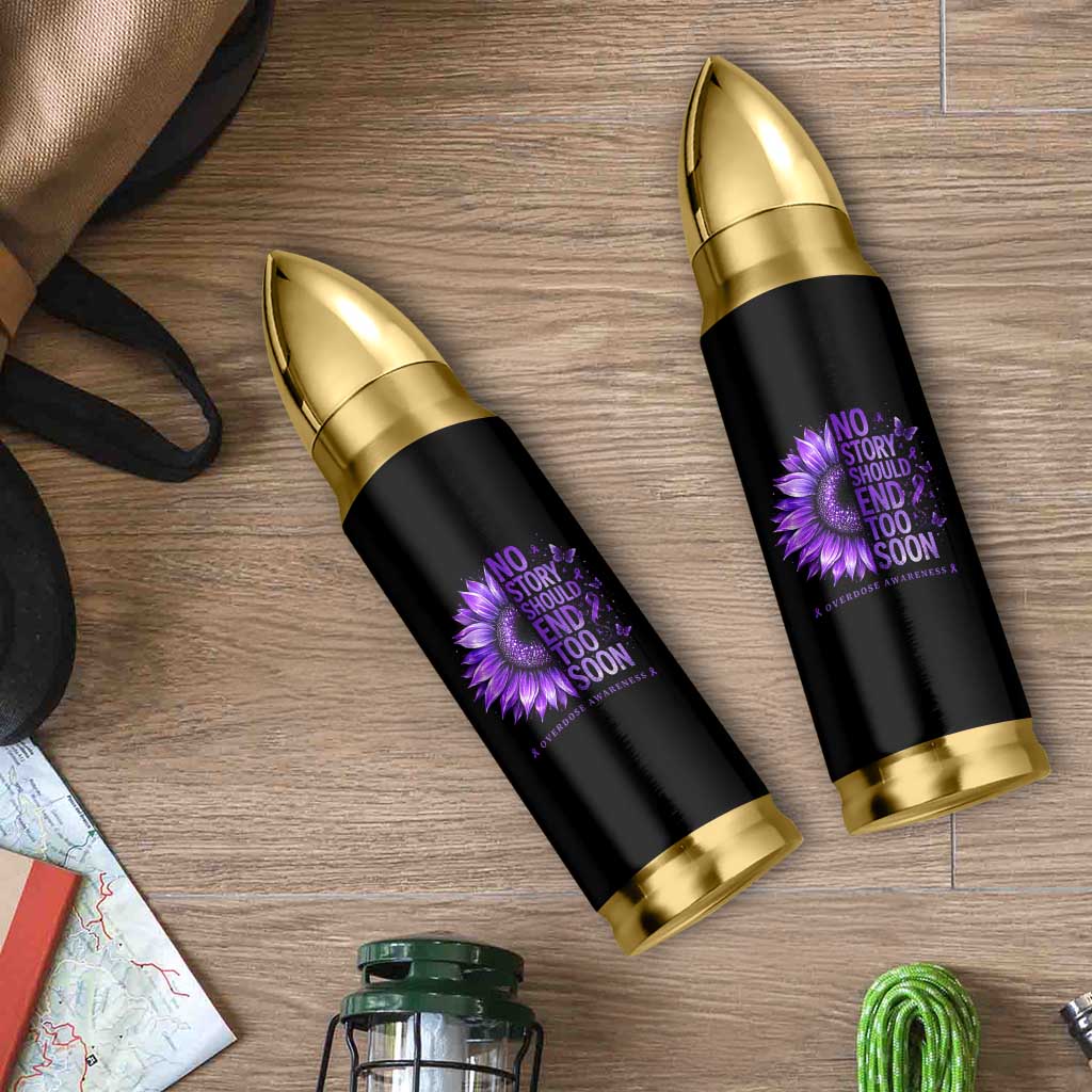 No Story Should End Too Soon Purple Sunflower Overdose Awareness Bullet Tumbler