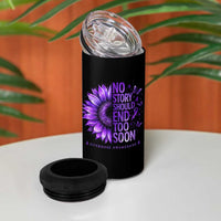 No Story Should End Too Soon Purple Sunflower Overdose Awareness 4 in 1 Can Cooler Tumbler