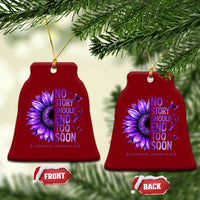 No Story Should End Too Soon Purple Sunflower Overdose Awareness Ceramic Ornament