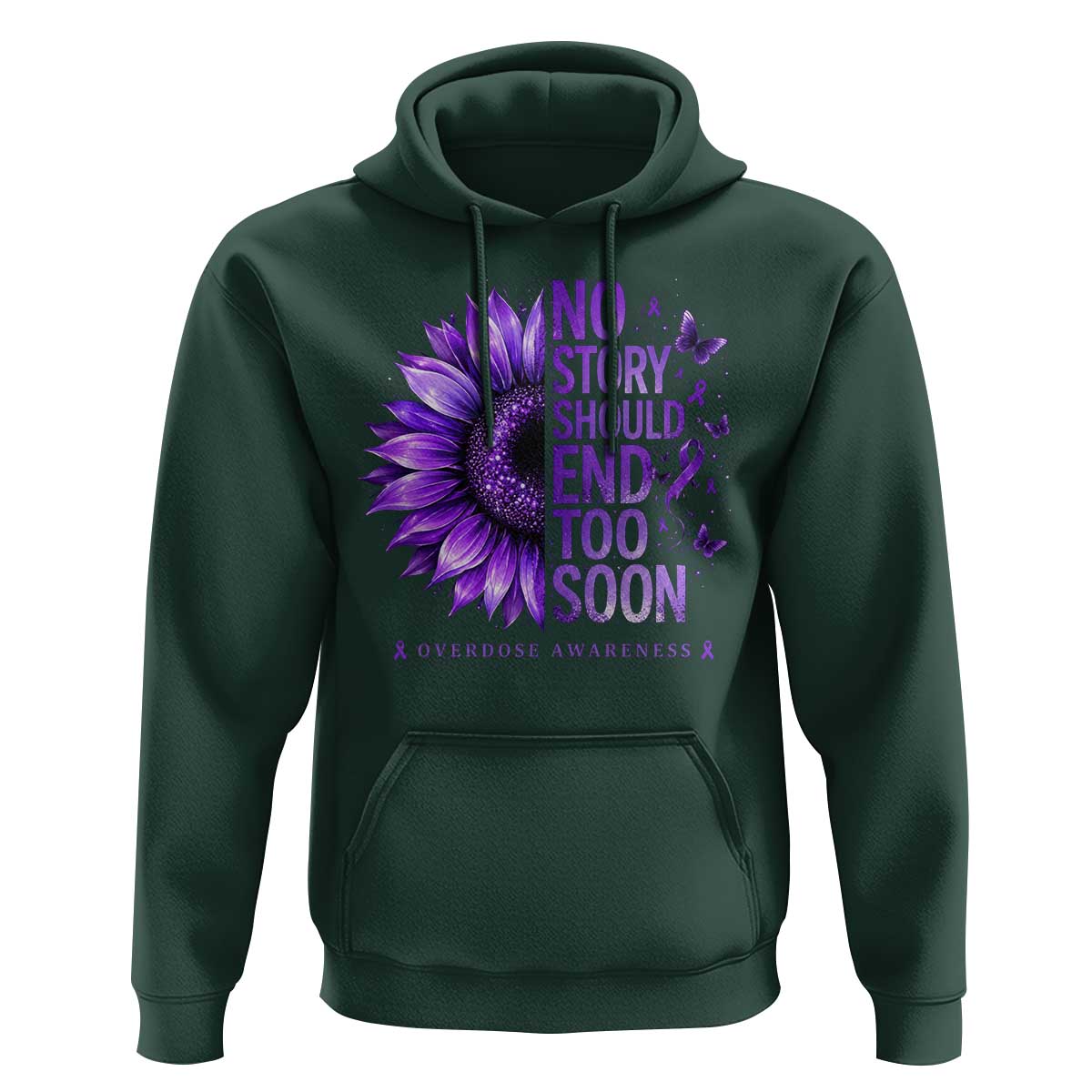 No Story Should End Too Soon Purple Sunflower Overdose Awareness Hoodie