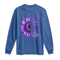 No Story Should End Too Soon Purple Sunflower Overdose Awareness Long Sleeve Shirt