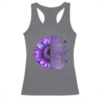 No Story Should End Too Soon Purple Sunflower Overdose Awareness Racerback Tank Top