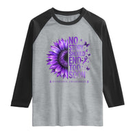 No Story Should End Too Soon Purple Sunflower Overdose Awareness Raglan Shirt