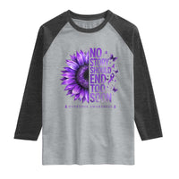 No Story Should End Too Soon Purple Sunflower Overdose Awareness Raglan Shirt