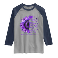 No Story Should End Too Soon Purple Sunflower Overdose Awareness Raglan Shirt