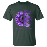 No Story Should End Too Soon Purple Sunflower Overdose Awareness T Shirt