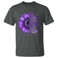 No Story Should End Too Soon Purple Sunflower Overdose Awareness T Shirt