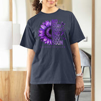 No Story Should End Too Soon Purple Sunflower Overdose Awareness T Shirt For Women