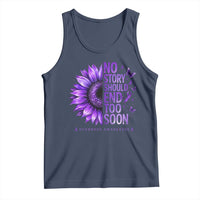No Story Should End Too Soon Purple Sunflower Overdose Awareness Tank Top