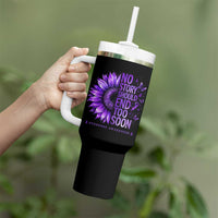 No Story Should End Too Soon Purple Sunflower Overdose Awareness Tumbler With Handle