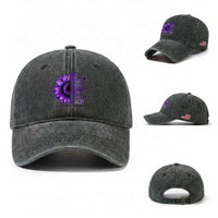 No Story Should End Too Soon Purple Sunflower Overdose Awareness Washed Cotton Baseball Cap