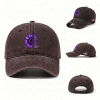 No Story Should End Too Soon Purple Sunflower Overdose Awareness Washed Cotton Baseball Cap
