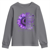 No Story Should End Too Soon Purple Sunflower Overdose Awareness Youth Sweatshirt