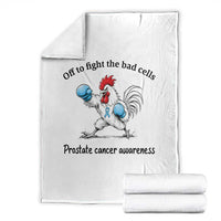 Prostate Cancer Awareness Throw Blanket Rooster Light Blue Ribbon Survivor Chemotherapy Gift