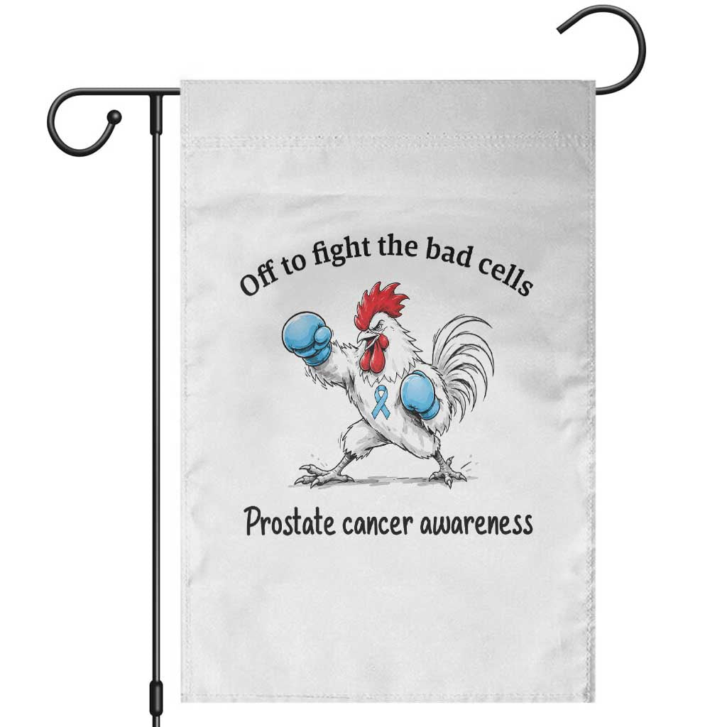Prostate Cancer Awareness Garden Flag Rooster Light Blue Ribbon Survivor Chemotherapy Gift
