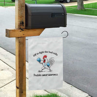 Prostate Cancer Awareness Garden Flag Rooster Light Blue Ribbon Survivor Chemotherapy Gift