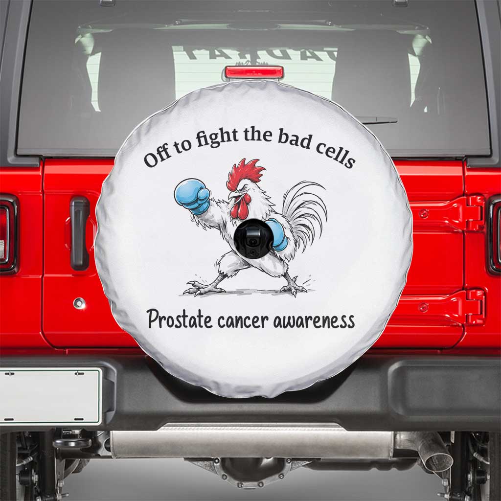 Prostate Cancer Awareness Spare Tire Cover Rooster Light Blue Ribbon Survivor Chemotherapy Gift