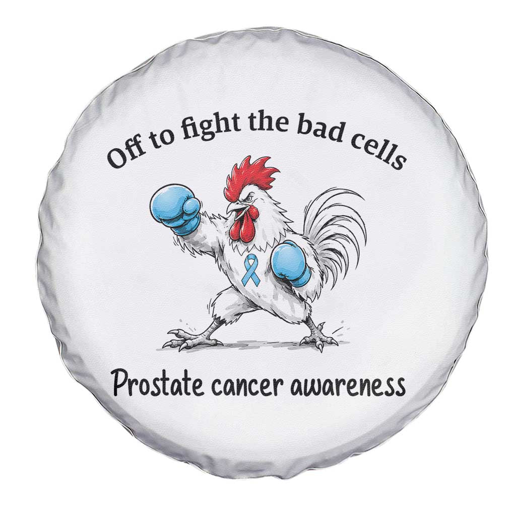Prostate Cancer Awareness Spare Tire Cover Rooster Light Blue Ribbon Survivor Chemotherapy Gift