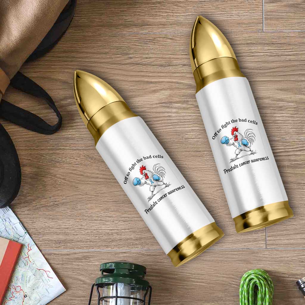 Prostate Cancer Awareness Bullet Tumbler Rooster Light Blue Ribbon Survivor Chemotherapy Gift