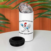 Prostate Cancer Awareness 4 in 1 Can Cooler Tumbler Rooster Light Blue Ribbon Survivor Chemotherapy Gift
