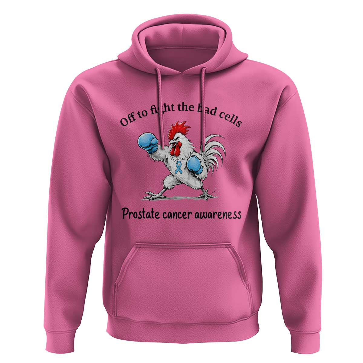 Prostate Cancer Awareness Hoodie Rooster Light Blue Ribbon Survivor Chemotherapy Gift