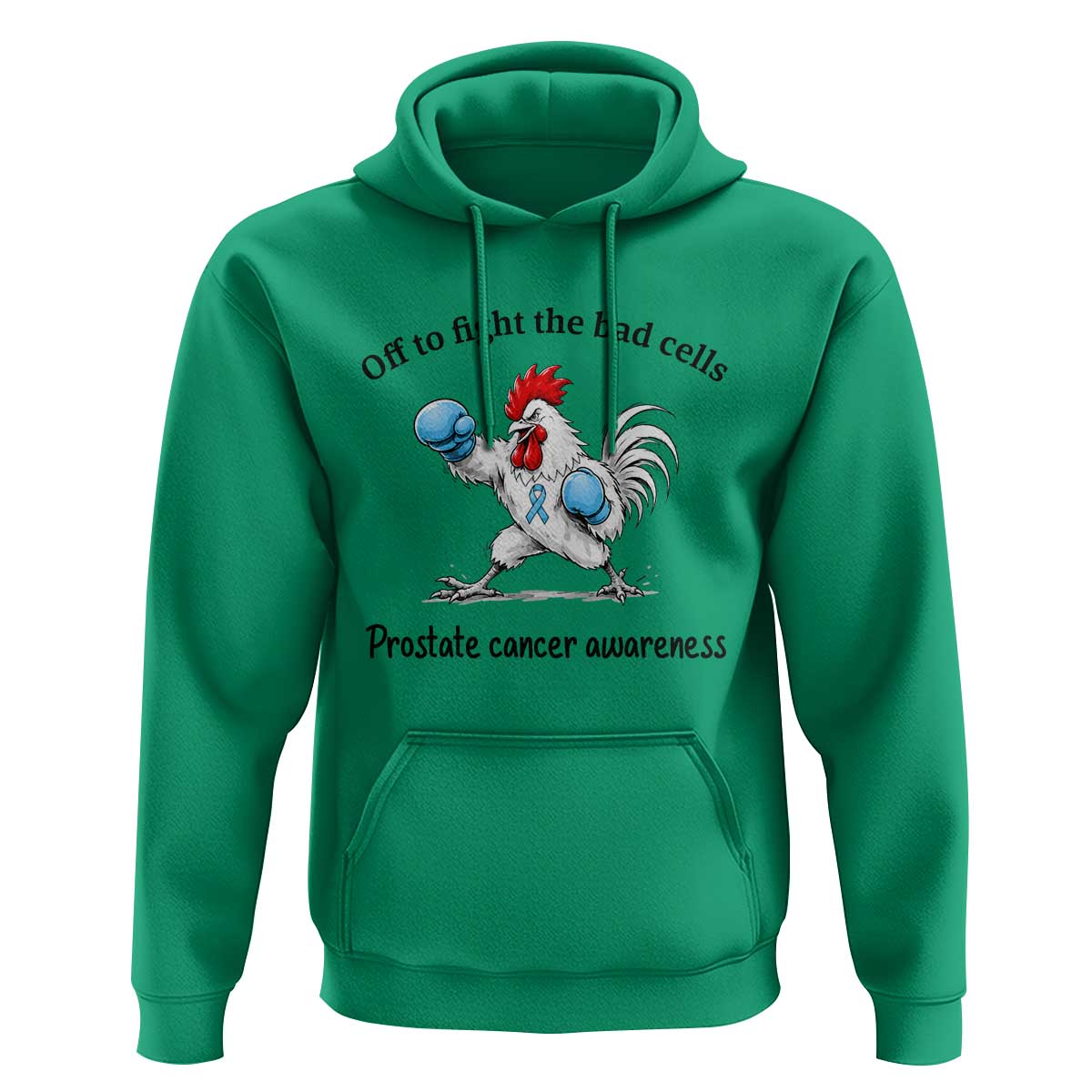 Prostate Cancer Awareness Hoodie Rooster Light Blue Ribbon Survivor Chemotherapy Gift