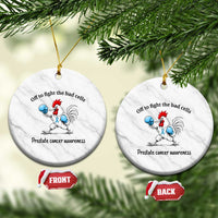 Prostate Cancer Awareness Ceramic Ornament Rooster Light Blue Ribbon Survivor Chemotherapy Gift