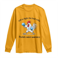 Prostate Cancer Awareness Long Sleeve Shirt Rooster Light Blue Ribbon Survivor Chemotherapy Gift