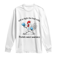 Prostate Cancer Awareness Long Sleeve Shirt Rooster Light Blue Ribbon Survivor Chemotherapy Gift
