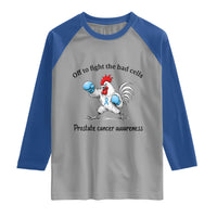 Prostate Cancer Awareness Raglan Shirt Rooster Light Blue Ribbon Survivor Chemotherapy Gift