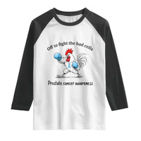 Prostate Cancer Awareness Raglan Shirt Rooster Light Blue Ribbon Survivor Chemotherapy Gift