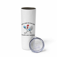 Prostate Cancer Awareness Skinny Tumbler Rooster Light Blue Ribbon Survivor Chemotherapy Gift