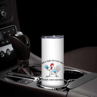 Prostate Cancer Awareness Skinny Tumbler Rooster Light Blue Ribbon Survivor Chemotherapy Gift