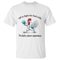Prostate Cancer Awareness T Shirt Rooster Light Blue Ribbon Survivor Chemotherapy Gift
